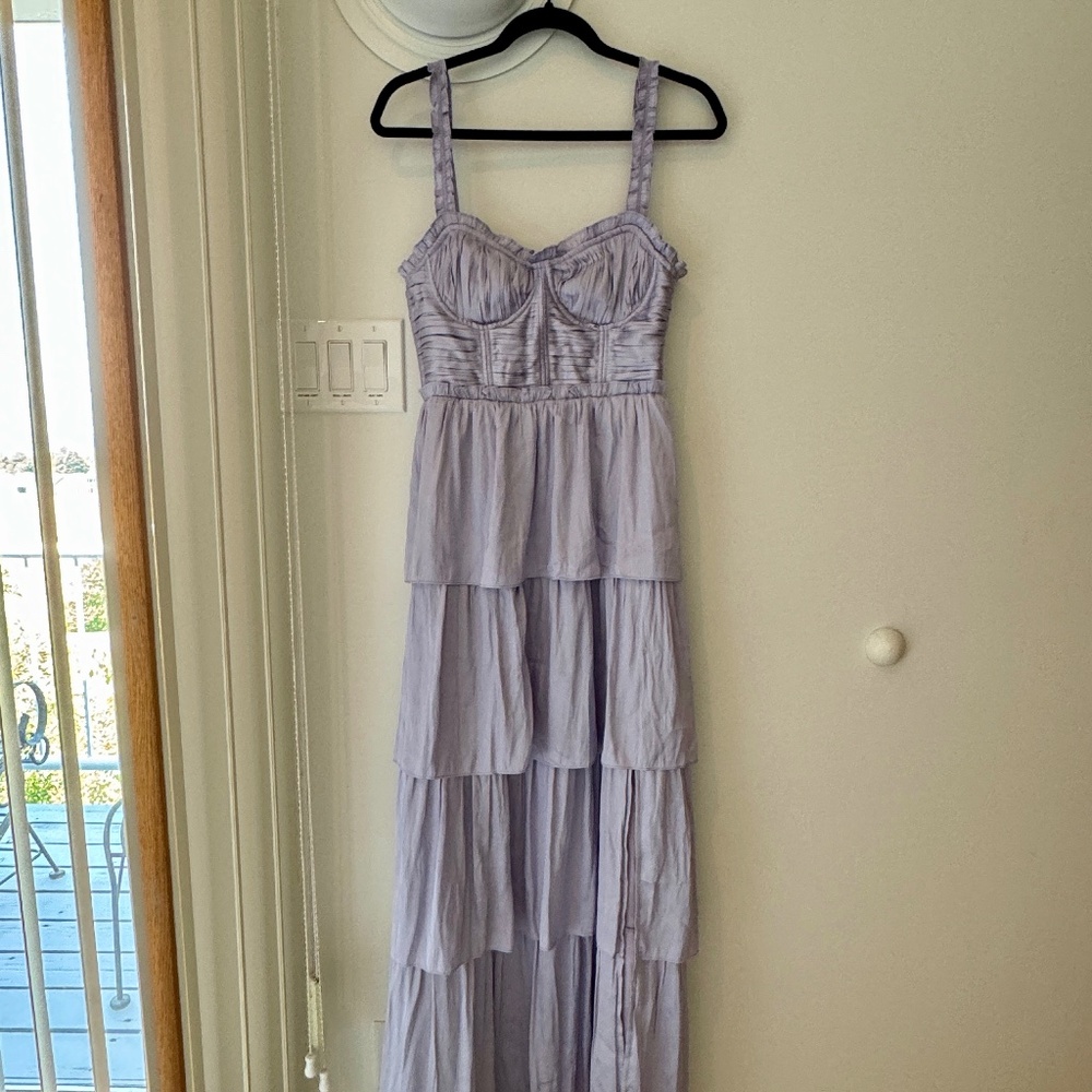 ASTR The Label Tempany Tiered Maxi Dress in Lilac, Size M